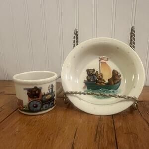Lenox China Bears Heirloom Collection Teddy Bears Cup And Bowl Baby Gift